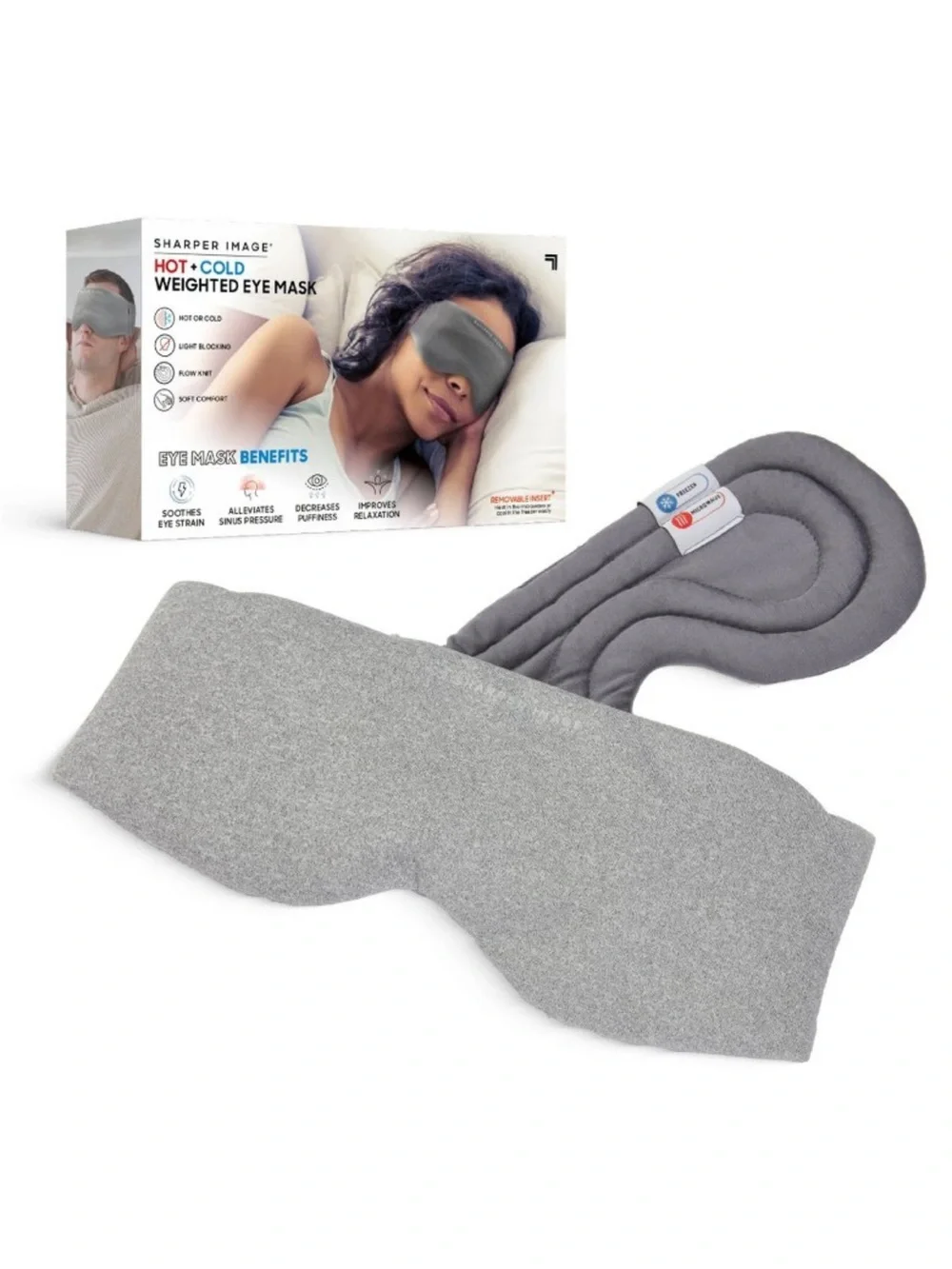 ✨Sharper Image Gray Hot + Cold Contoured Weighted Eye Mask